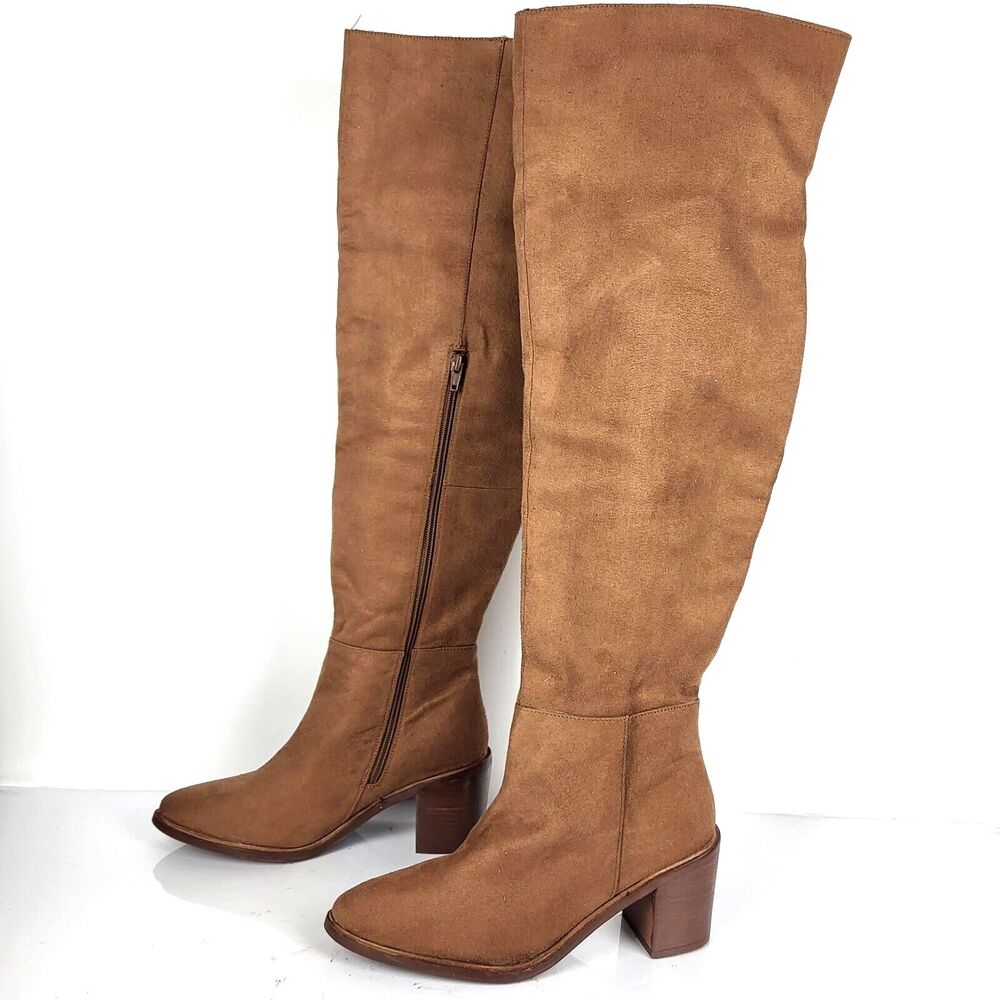 Seychelles Paradise City Leather Over the Knee Boots Brwon Size 7.5